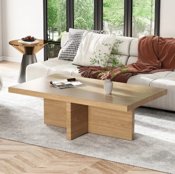 Table Basse Rectangulaire en Bois Rustique