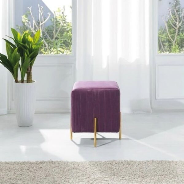 TABOURET CARRE ROYAL MAUVE