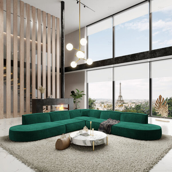 360luxury Canaped angleloungeBERLO Vert 3