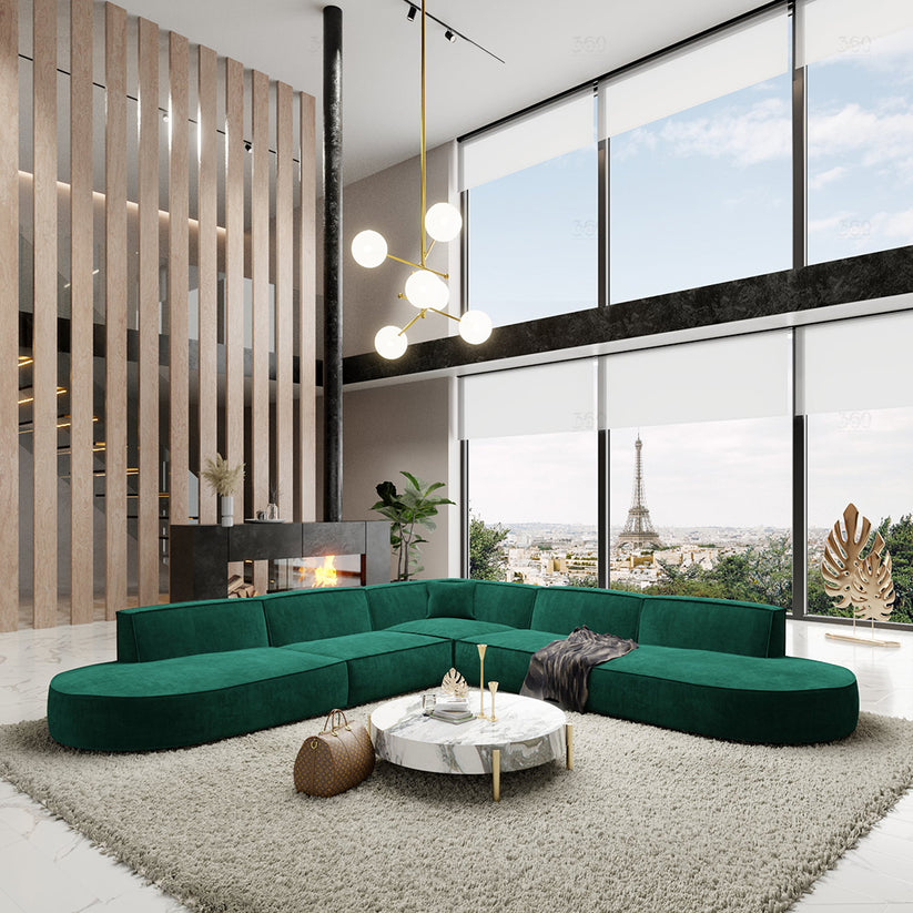 360luxury Canaped angleloungeBERLO Vert 3