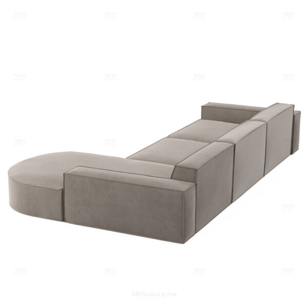 Canape en forme de L BERLO Velours Creme 3