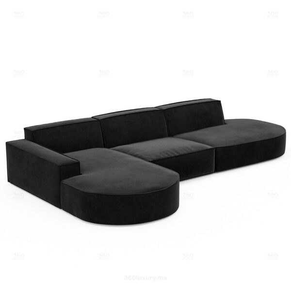 CanapeloungeenformedeLBERLO Velours Noir 1
