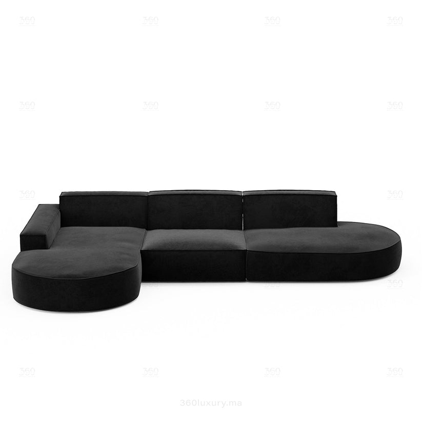 CanapeloungeenformedeLBERLO Velours Noir 2