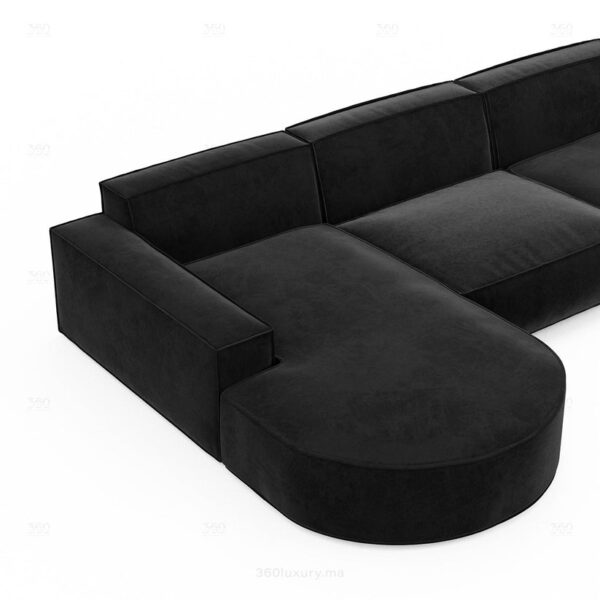 CanapeloungeenformedeLBERLO Velours Noir 4